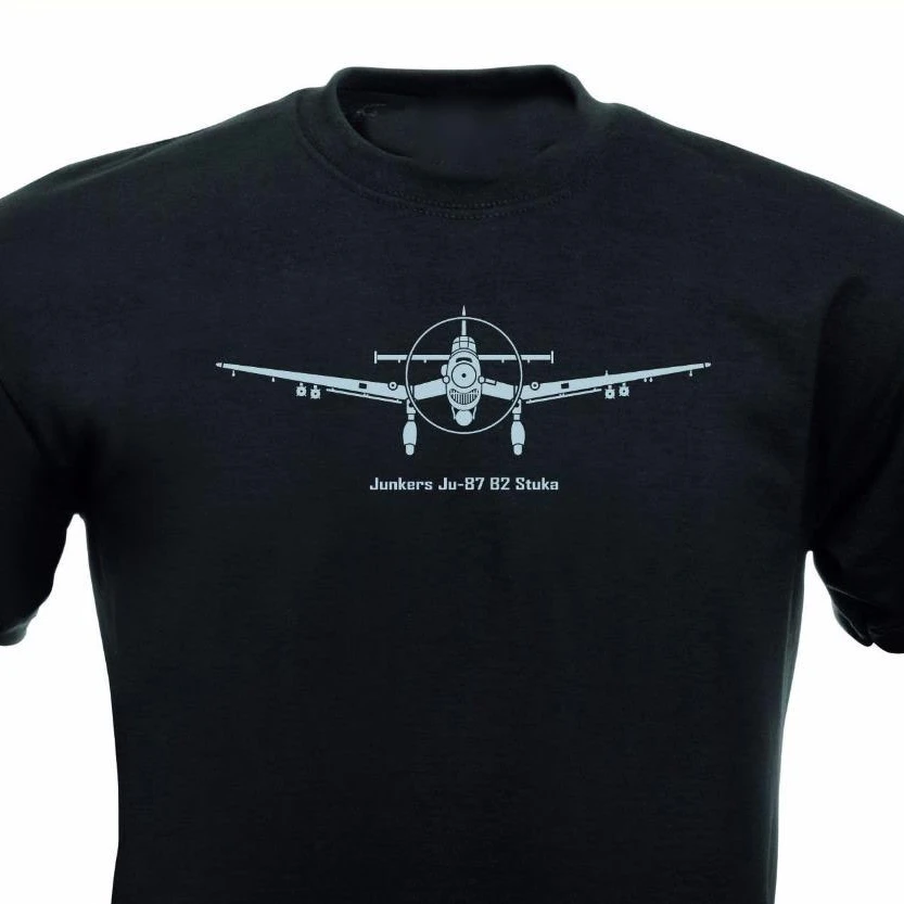 

WWII German Air Force Ju-87 Stuka Dive Bomber T Shirt. Short Sleeve 100% Cotton Casual T-shirts Loose Top Size S-3XL