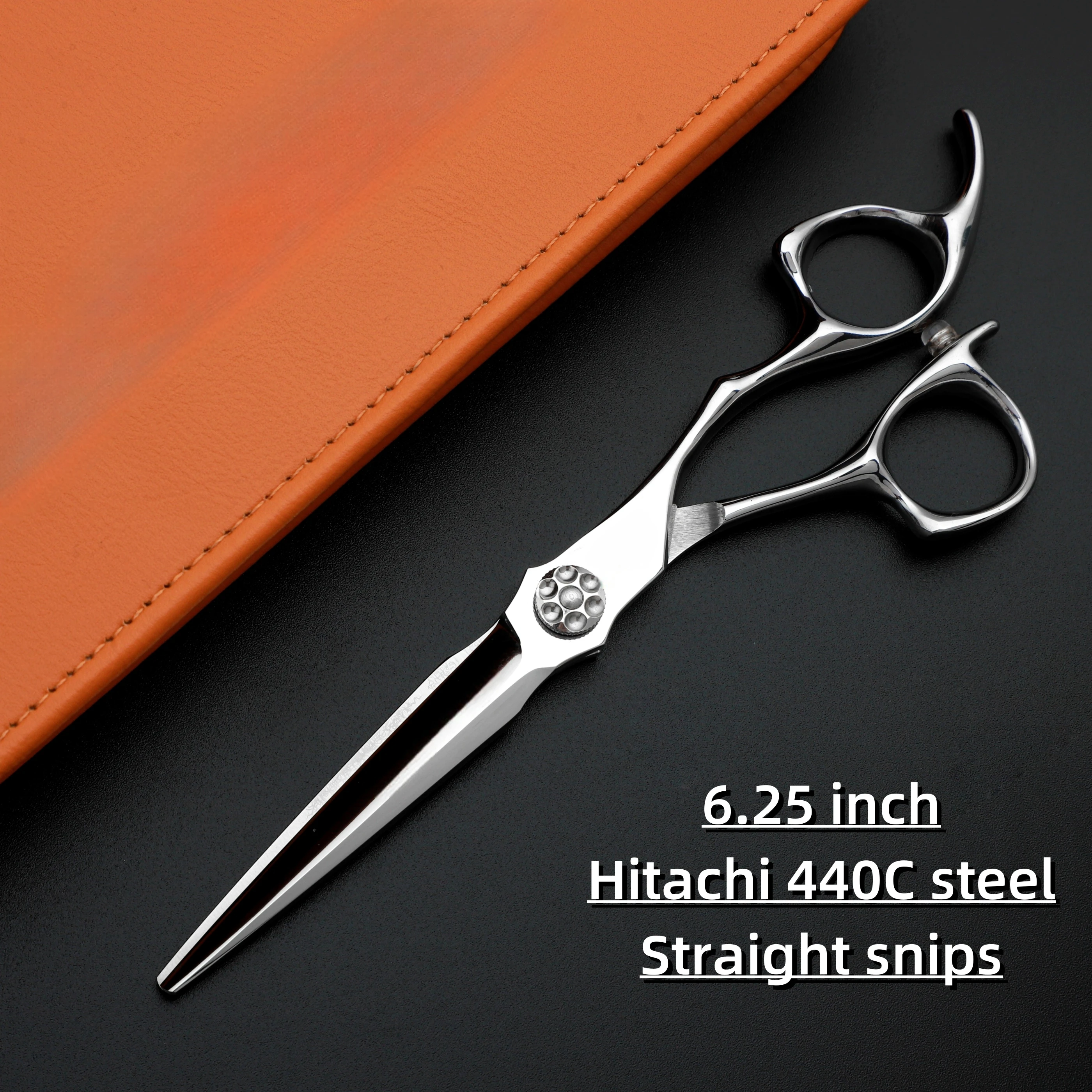 Professional Barber scissors，440C steel Hair thinning shears，5.5-6.0-6.5-7.0 inch Straight snips，High quality barber accessories