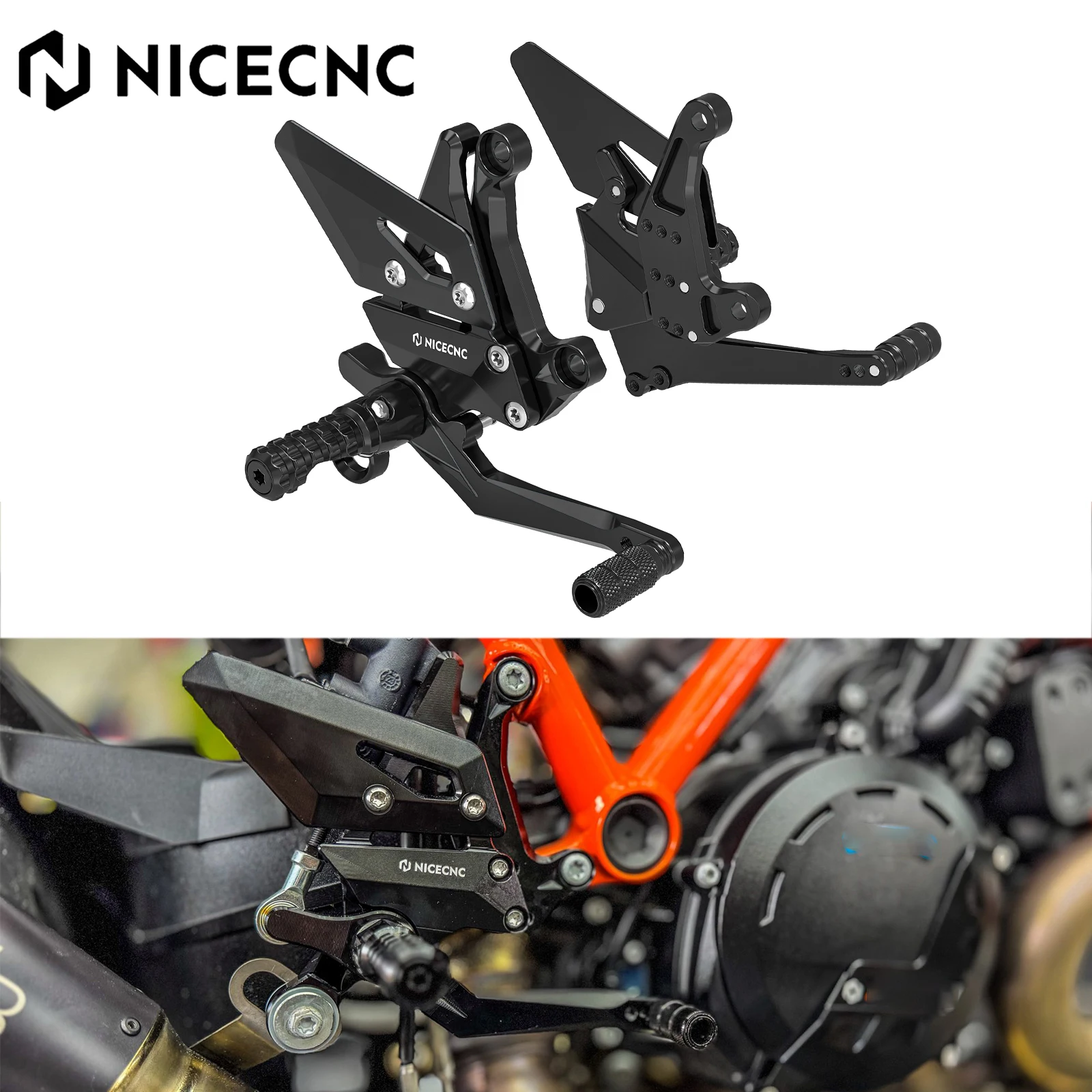 

For 2020-2024 KTM 1290 Super Duke R Rearset Foot Peg Foot Control 1390 Super Duke R 2024-2025 1290 Super Duke R EVO 2022-2023