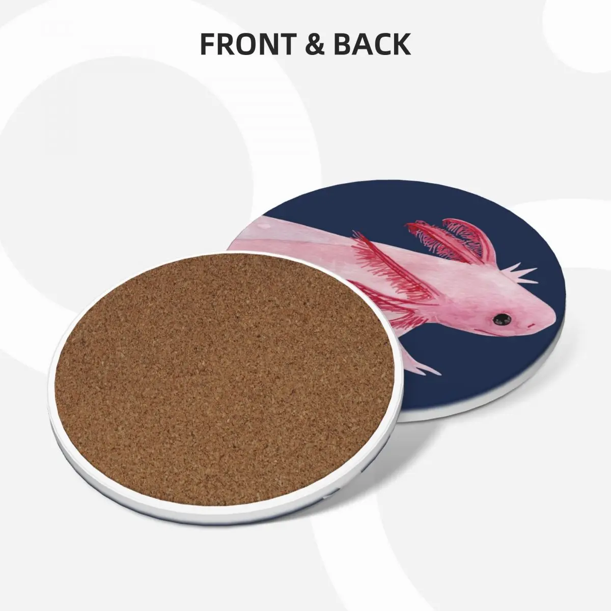 Axolotl Ceramic Coasters (Set of 4) drinks personalize for table Coasters