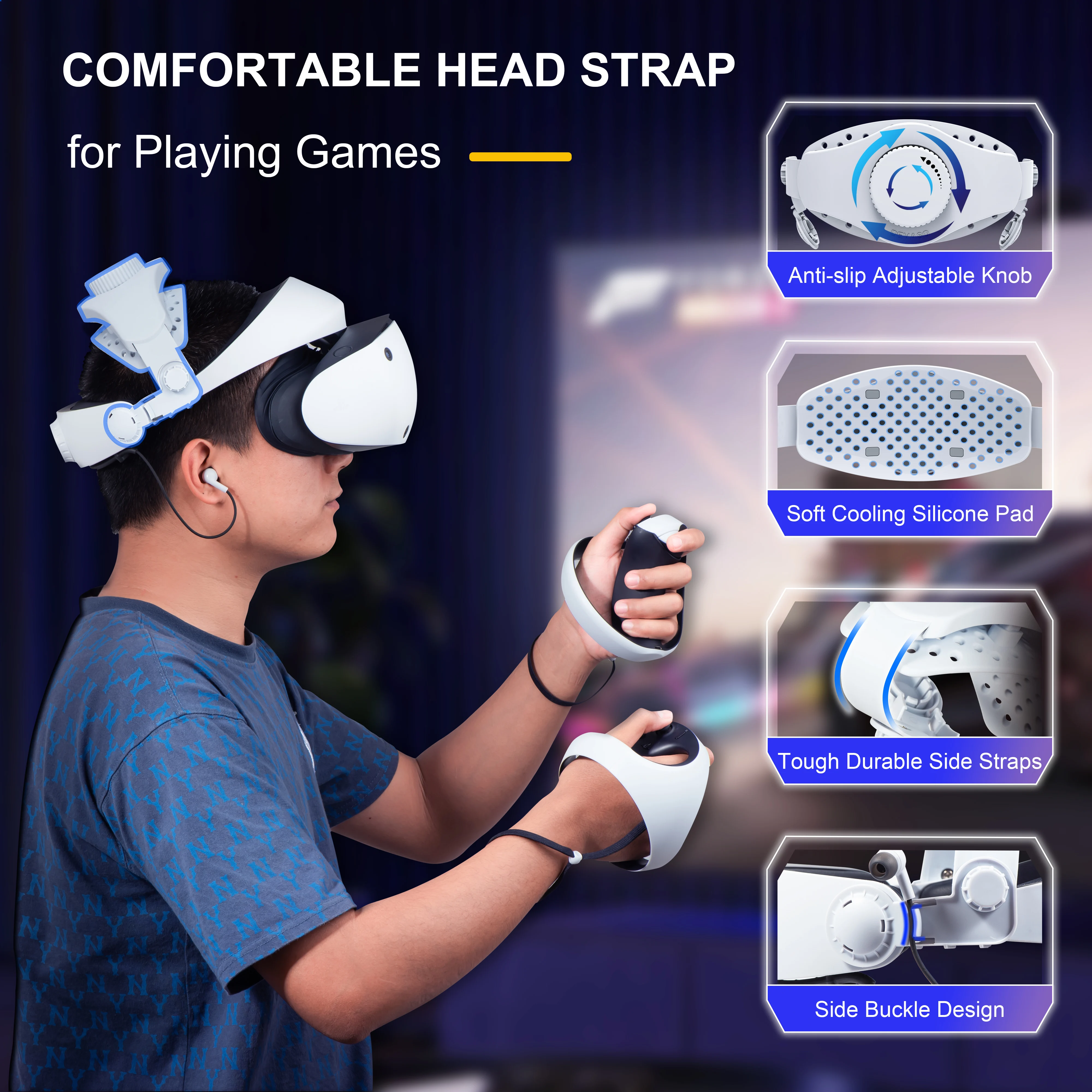 Adjustable Head Strap for SONY PS VR2 VR Glasses Retractable Headset Stand for PlayStation VR2 Expansion VR Accessories