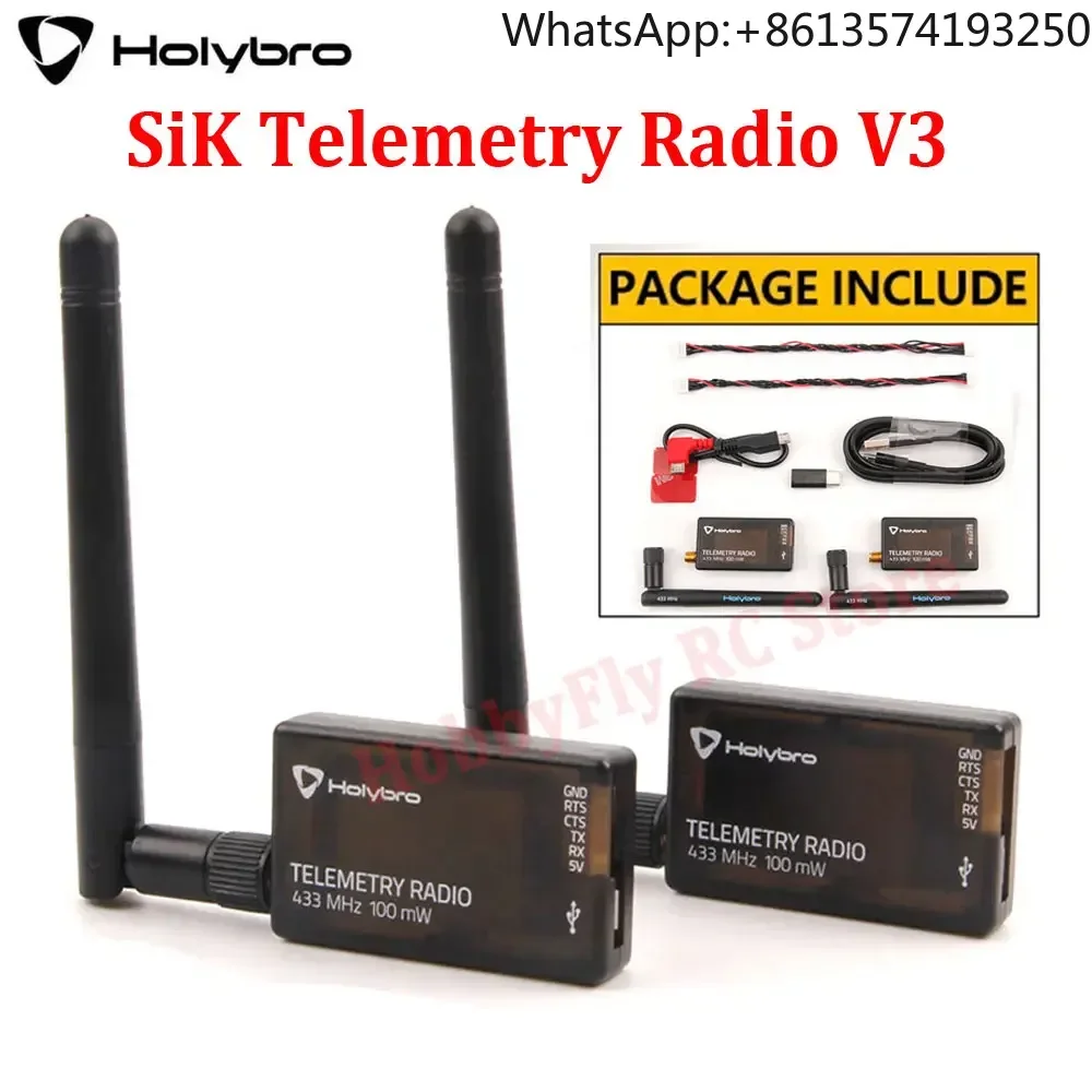 Radio de Telemetría HolyBro SiK V3 100mW 500mW 433MHZ 915MHZ para APM Pixhawk Radiolink MINI PIX Controlador de Vuelo de Dron RC
