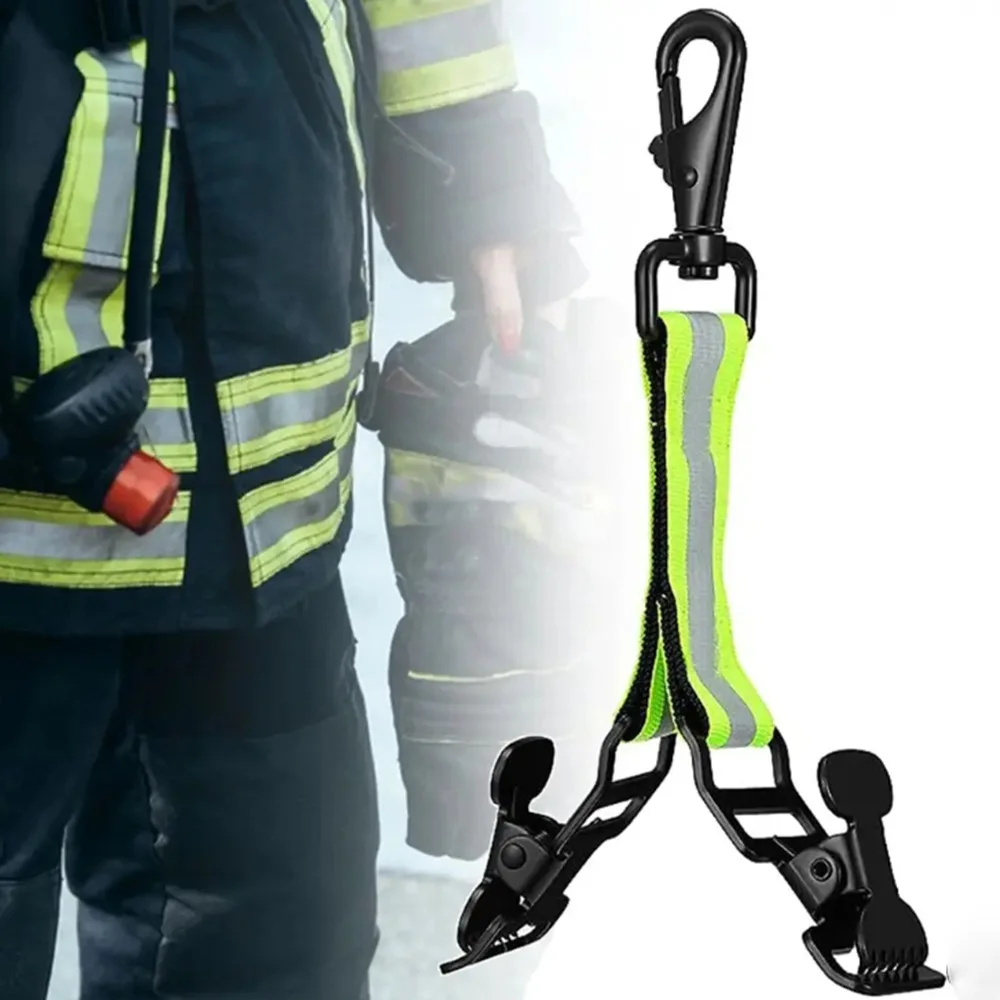 Fire Gloves Clip Support Strap Reflective Nylon Webbing Firefighter Gloves Strap Nylon Webbing Buckle