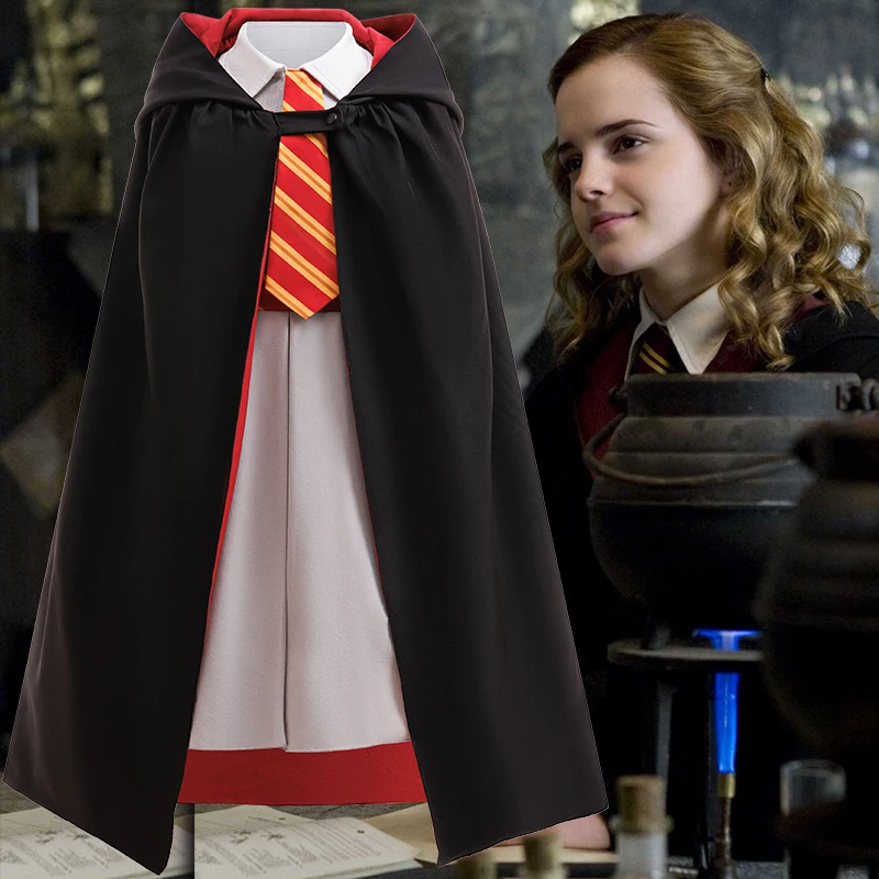 

Movie Magic Academy Cosplay Costume Girl Dress+Cloak Party Stage Performance Costume Halloween Carnival Kids Dress Up Set 2Pcs