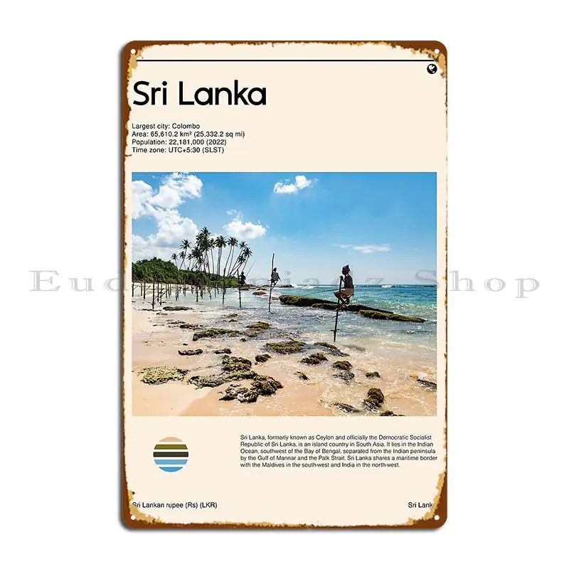 Visit Sri Lanka Travel Poster Metal Plaque Poster Wall Decor Create Create Cinema Wall Cave Tin Sign Poster