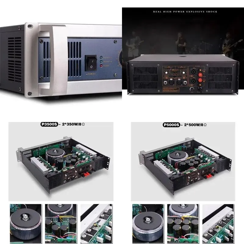Professional Audio Power Amplifier 300W to 1000W High Performance Stereo Amp for Stage Home Theater Sound System