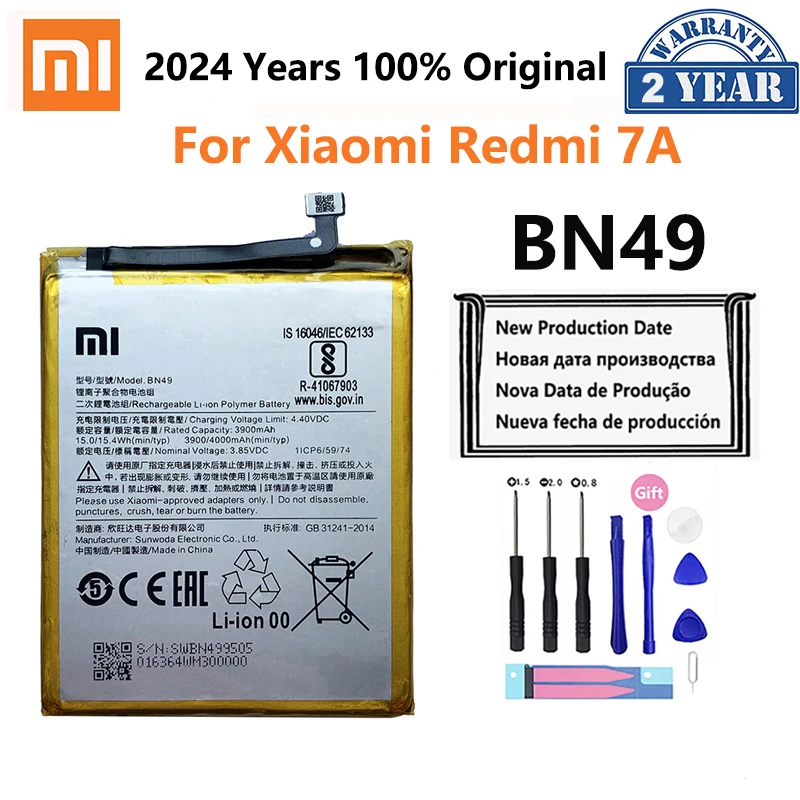 

New Orginal Xiao mi 100% New BN49 4000mAh Battery For Xiaomi Redmi 7A 7 A Redmi7A Mobile Phone Replacement Batteries Bateria