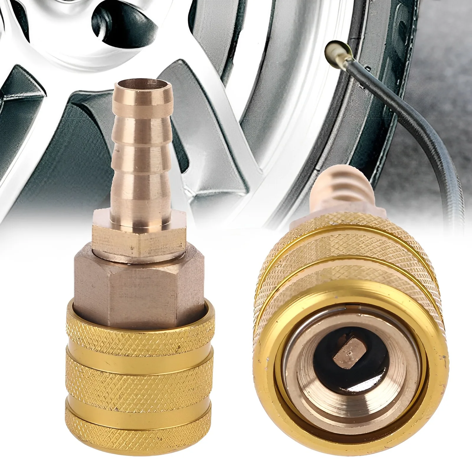 8mm Car Tire Valve Clip Pump Nozzle Clamp Solid Brass Inflation Connector Air Chuck Inflator Pump Adapter Car Tire Accessories