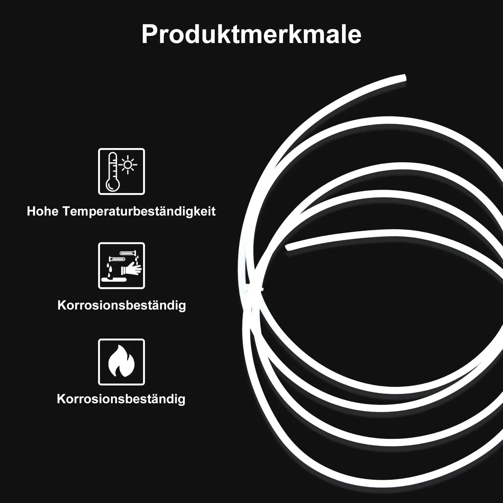 1/2 m PTFE-Schlauch, 3D-Drucker-Schlauch für 1,75 mm Filament, PTFE-Schlauch, hochtemperaturbeständiges, flexibles Extruder-Schlauch – Detail 3