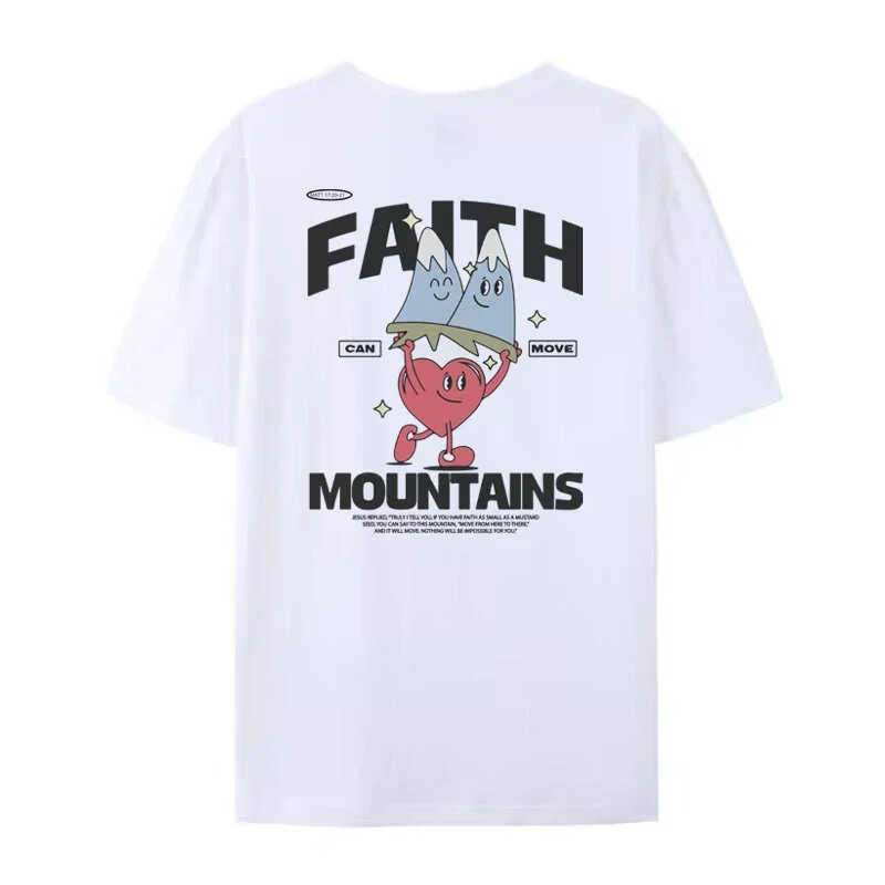 Retro Cartoon Bible Verse Funny T-Shirts Women Cute Christian Inspirational Tee Shirt Jesus Faith Streetwear Tops Unisex Clothes