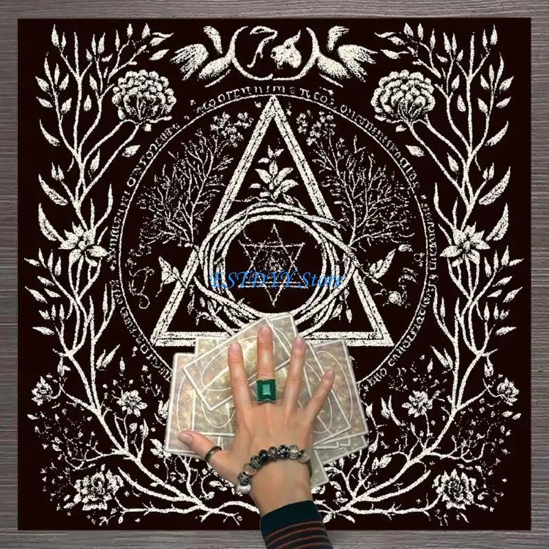 

G6DE Square Flannelette Tarot Altar Cloth Board Game Pad Astrological Pad Table Cover