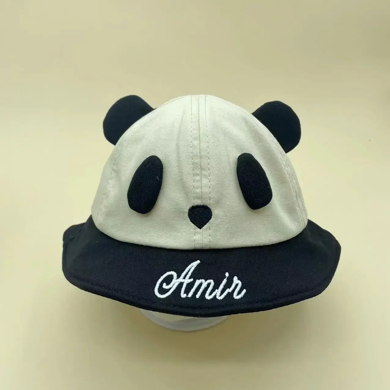 Embroidered Custom Cap For Newborn Baby Cotton Hat For Baby Sun Hat Kids Panda Hat With Ears Panama Hat For Children Bucket Gift