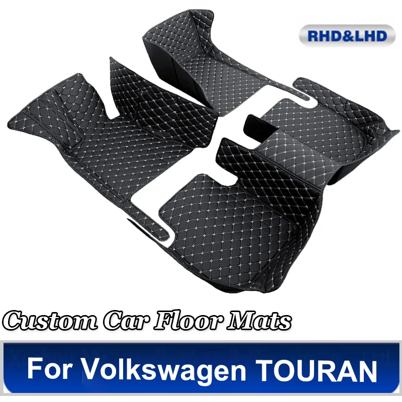 

Car Floor Mats For Volkswagen TOURAN 5-seat 2006-2015 2014 2013 2012 2011 Custom Auto Foot Pads Automobile Carpet Cover interior