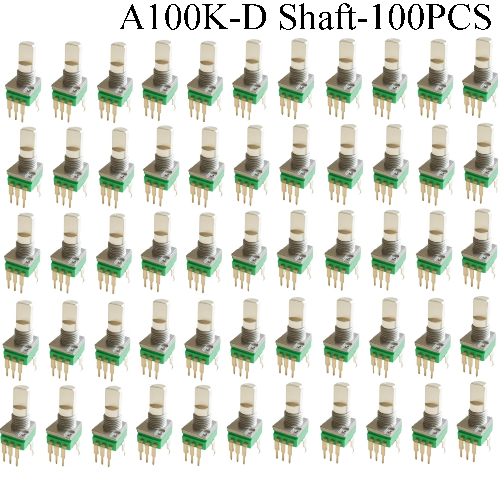 100PCS RK097 Präzision Linear Potentiometer Vertikale Single Link Schaft 15mm D achse B2K B10K B20K B50K B100K B500K B1M