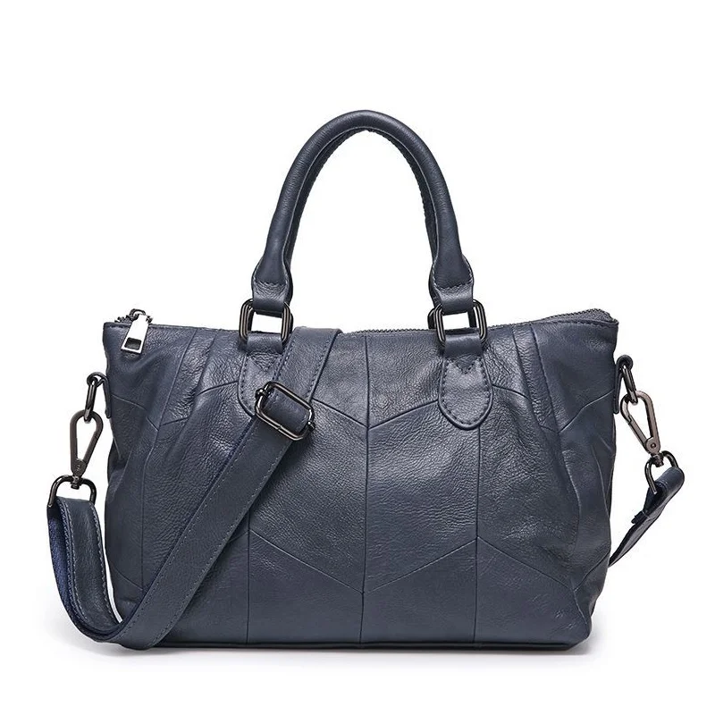 Women Handbags Genuine Leather Bags Top-Handle Bags Solid Color Casual Tote Commuter Lady Shoulder Crossbody Bag Designer Purses