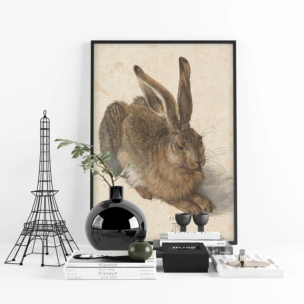 Albrecht Durer Exhibition Museum Vintage Poster Young Hare Canvas Painting Animal Rabbit Print Wall Stickers Home Room Decor