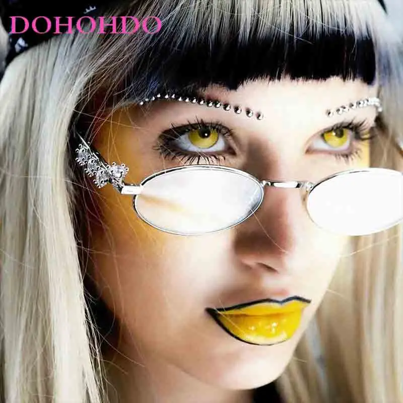 

Fashion Metal Frame Glasses For Women Designer Luxury Brand Design Glass Frames Men Oval Sunglasses Ladies Unisex Shades UV400