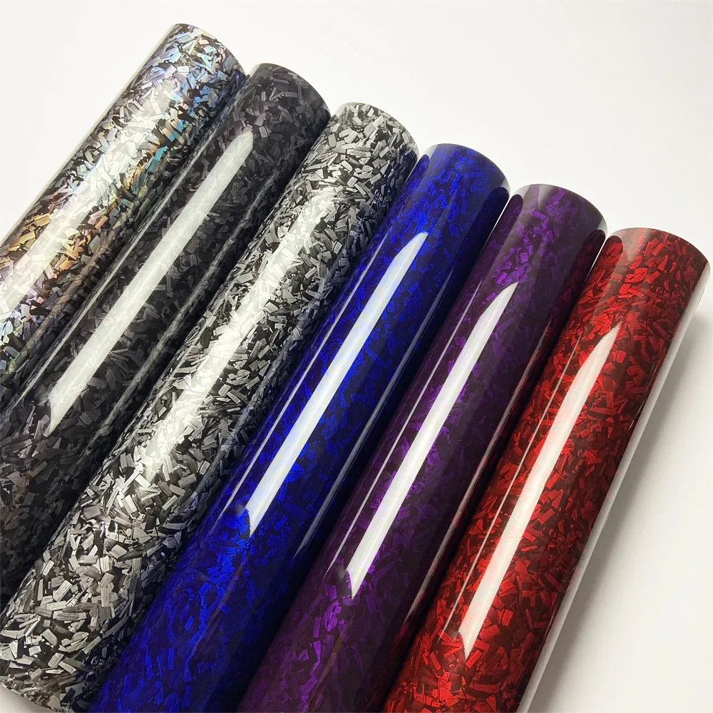 

Rainbow Forged Carbon Fiber Vinyl Wrap Stickers Waterproof Color Change Film Motorcycle Auto Forged Carbon Car Adhesive Vinyl