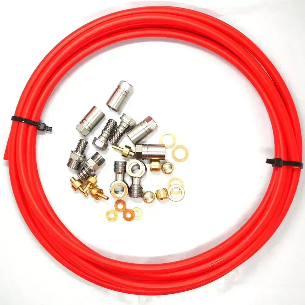 1 Set Bicycle Hydraulic Disc Brake Hose Oil Tube Banjo Connector Kit Mountain Road Bicycle Brake Hosing Cable Set 2.5m