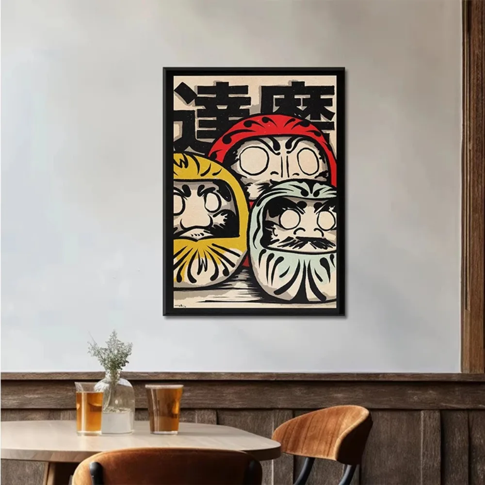 Japanische Vintage-Kunst, Lebensmittel, Kultur, Glücksbringer-Katze, Poster, Leinwanddrucke, Daruma, Retro-Daruma-Puppen, Wandkunst, Dekoration für Zuhause, Zimmer, Geschäft. – Detail 4