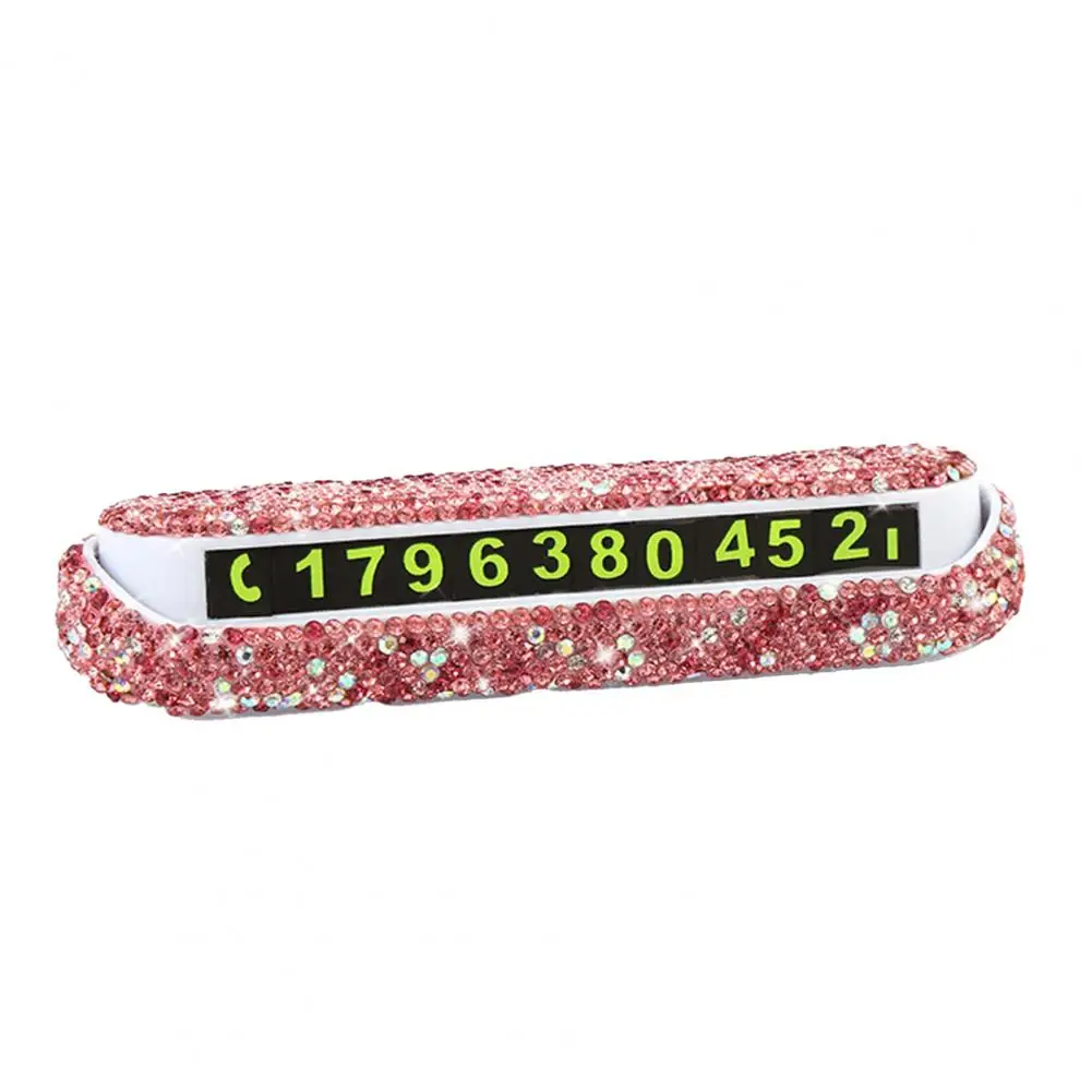 Accessories Colorful Gift Phone Number Card Hideable Sun-resistant Compact Hidden Rhinestone Number Card for Business Gifts Car