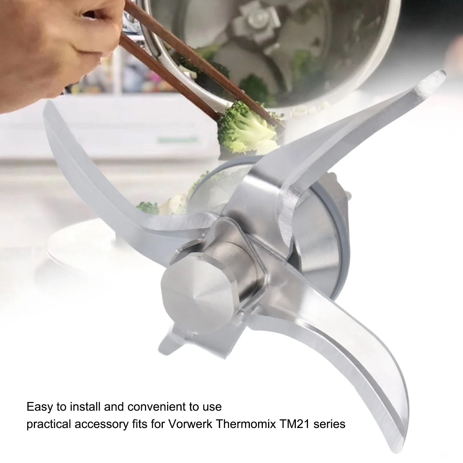 Stainless Steel Mixing Blade Replacement Compatible with Vorwerk Thermomix TM21 Blender Kitchen Robot Spare Parts