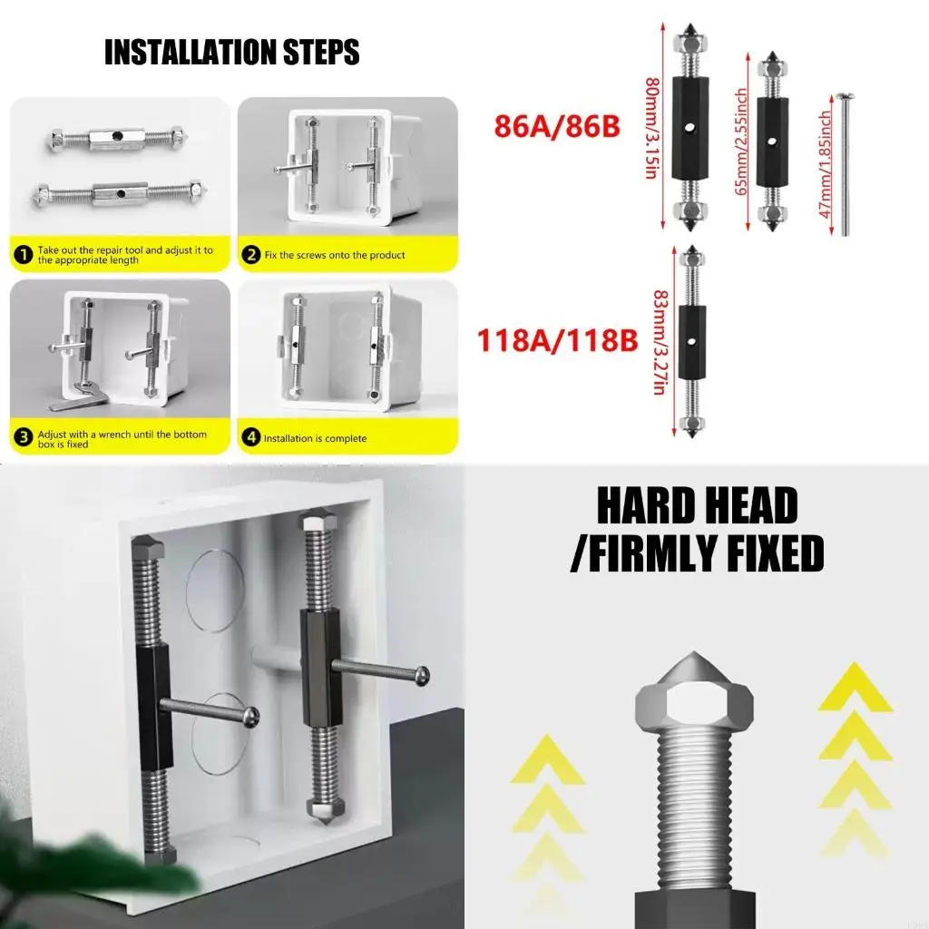  10Pcs Adjustable Cassette Screws Electrical Box Repairer Electrical Accessories