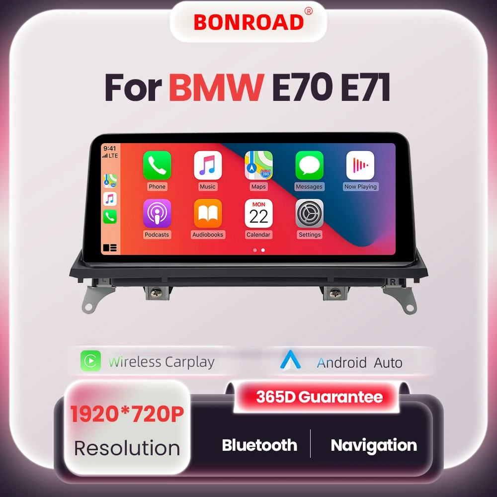 BONROAD راديو السيارة اللاسلكي Carplay أندرويد السيارات لسيارات BMW X5 E70 X6 E71 CCC CIC بلوتوث مرآة ربط الملاحة GPS شاشة تعمل باللمس #1