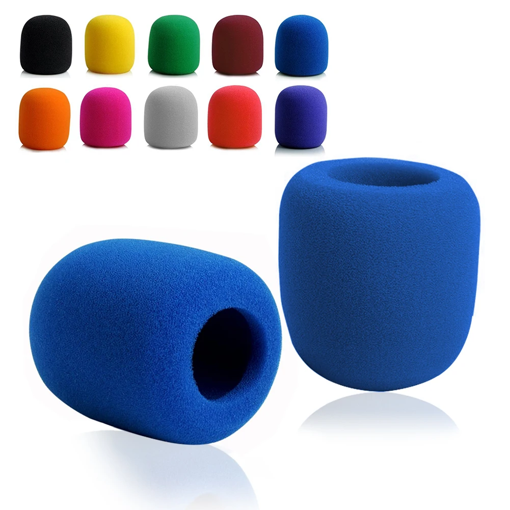 2 قطعة ميكروفون الزجاج الأمامي رغوة غطاء سميكة ميك يغطي رغوة ميك البوب تصفية ل مقابلة استوديو كاريوكي D (10 ألوان)