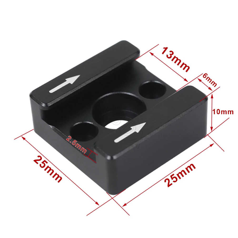 Cold Shoe Mount Adapter 1/4" Screw Mounting Hole For digital DSLR  Camera Rig/Cage/Cheese Plate/ Video/Flash Light/LCD Mounting