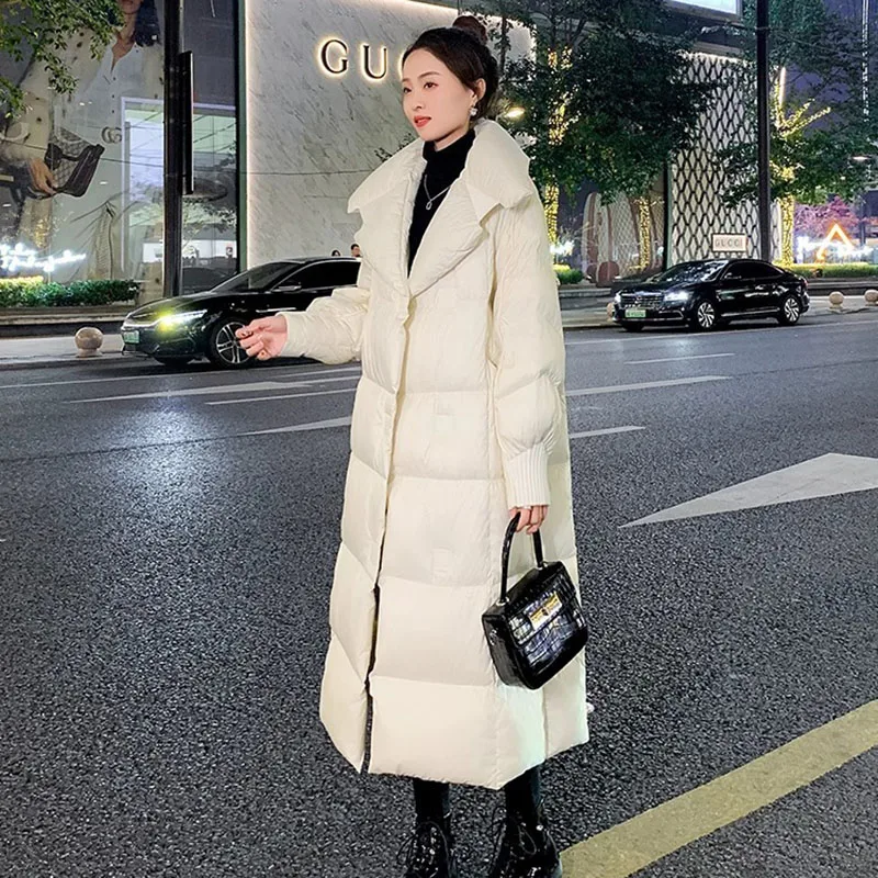 2025 nova moda feminina para baixo jcket inverno quente elegância engrossado simples de alta qualidade pato branco para baixo jaqueta feminina h646