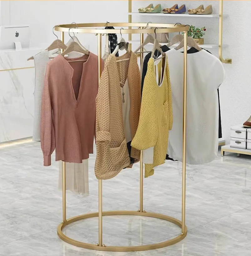 

Clothing store display rack, dedicated floor standing oval children's clothing hanger, women's clothing shelf