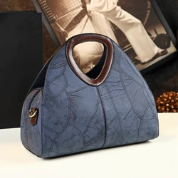 2024 New Light Luxury Fashion Retro Atmosphere One Shoulder Handheld Crossbody Bag Genuine Leather Women's Bag Versatile