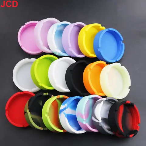 JCD 1pcs Colorful Circular Square Silicone Ashtray Light Fluorescent Smoke Convenient Cigarette Case Dropper Creative Ashtray ﻿