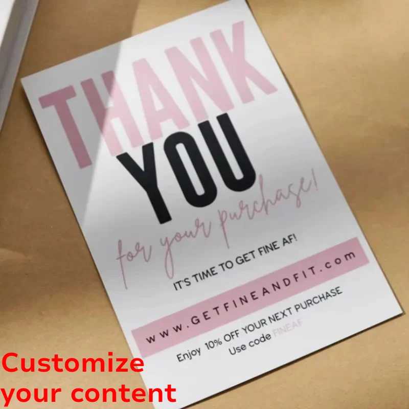 

200 Pcs 11x7cm Custom Cards Personalized Logo Text Pattern Greeting Card for Business Gift