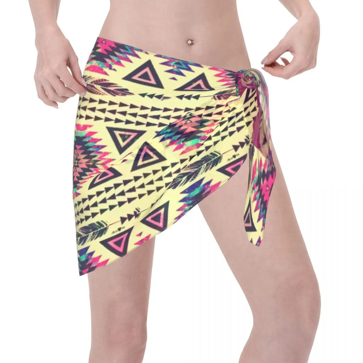 수영복에 대한 사용자 정의 보헤미안 벽지 여성 짧은 Sarongs 비치 랩 여성 비치 비키니 랩 Sarongs 수영복 커버