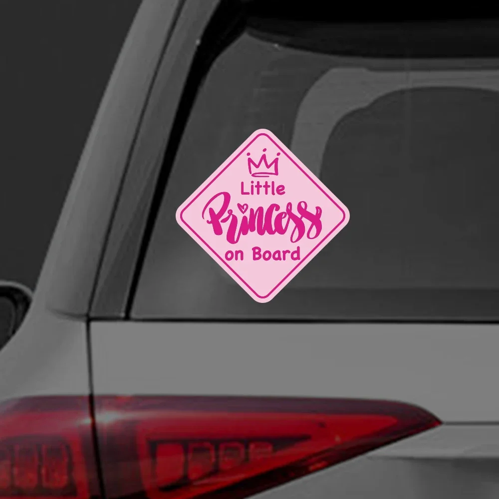 1PC Princess On Board Car Sticker Creative Baby Girl Safety Warning Vinyl Decal for Auto Windshield Window Vehicle Accessories