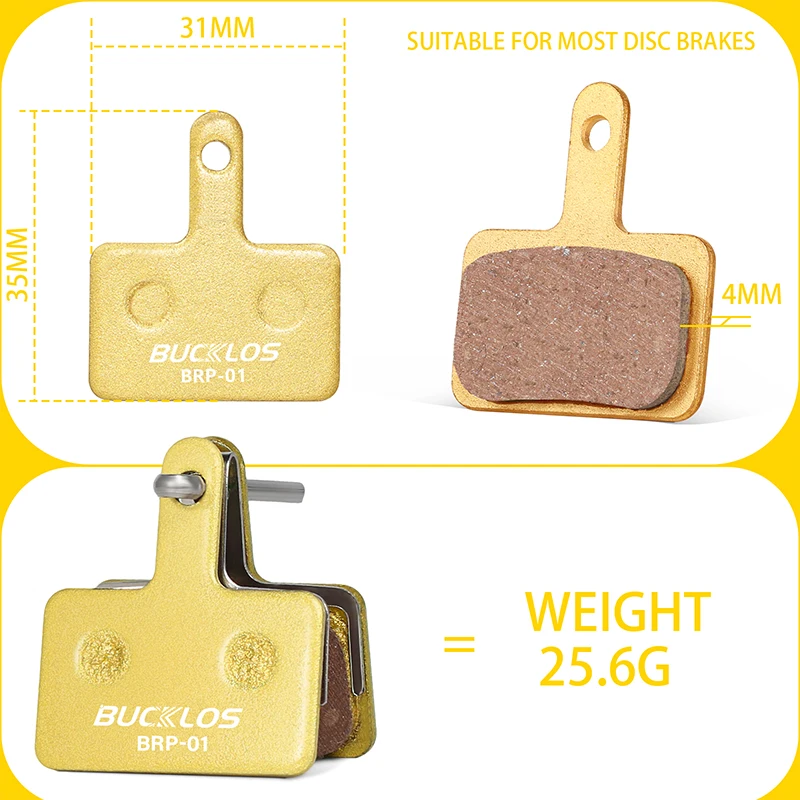 BUCKLOS MTB Disc Brake Pads for SHIMANO B01S Copper-Based Metal Hydraulic Brake Pad Mountain Bike Brake Pads for MT200 M535 M395