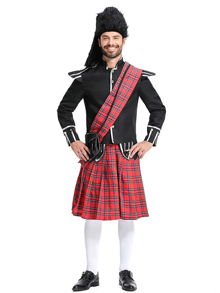 I traditionnel Plaid Cosplay orm adulte loween Costume soldat Performance Costume Polyester dames vêtements ethniques