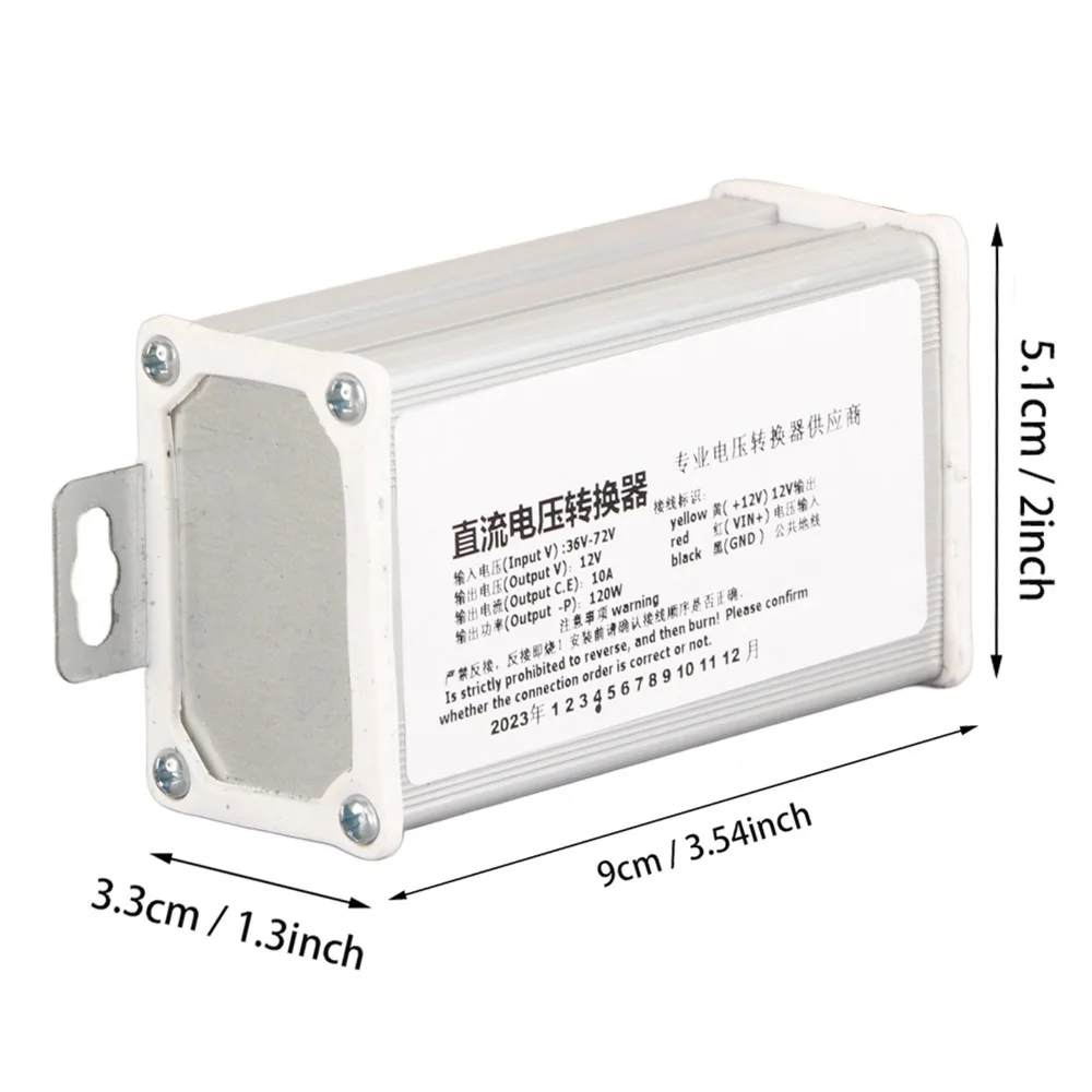 36V-72V Input DC Converter 10A Current 12V Output Electric Scooter Converter 120W Power Step Down Converter Electric Vehicle