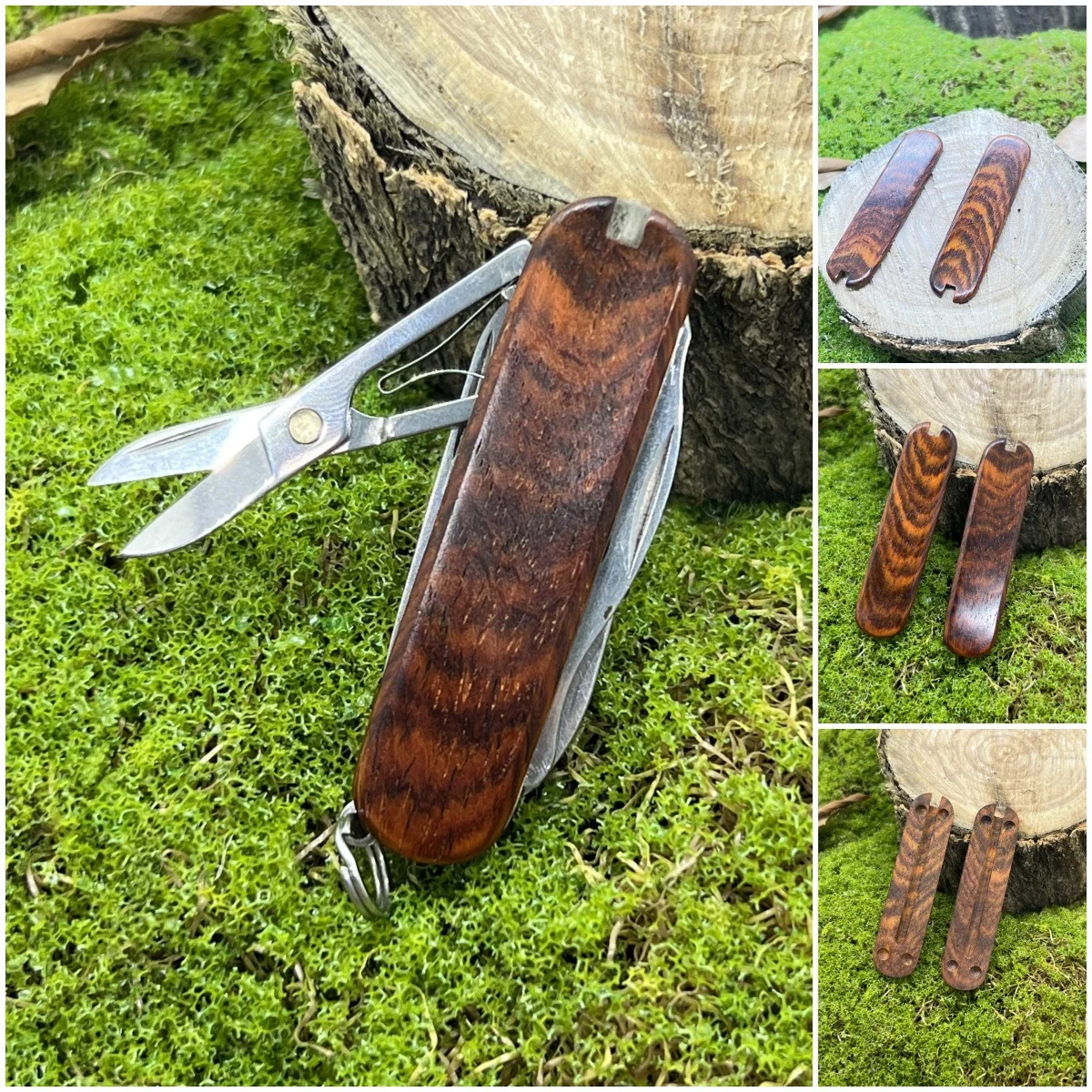 1 Pair Handmade No.012 Dalbergia retusa wood Scale Grip Handle Scales For 58mm Victorinox Swiss Army Knife SAK DIY Accessories