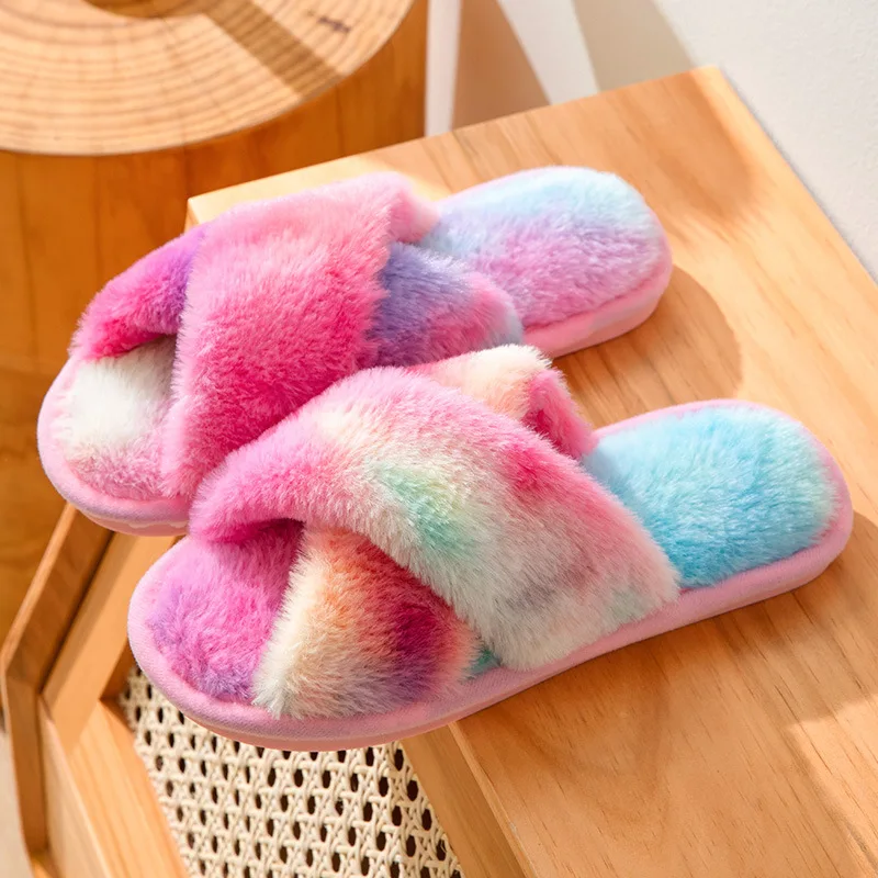 Slippers Mode Winter Vrouwen Indoor Slippers Warm Schapenbont Thuis Slippers Dame Casual Huis Schoenen