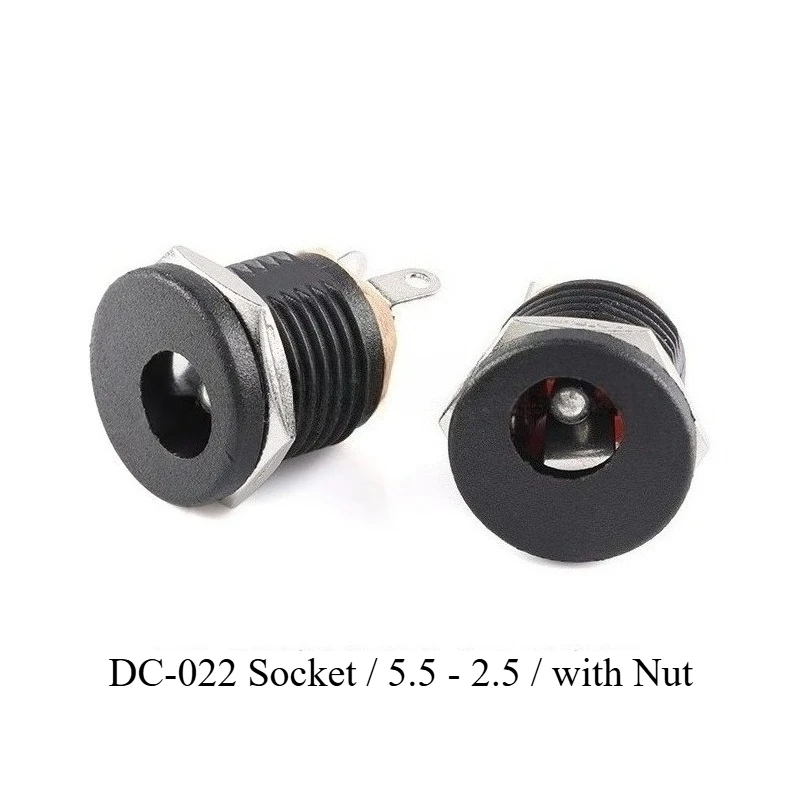 1 Uds conectores CC 5,5x2,1mm 5,5x2,5mm enchufe de alimentación CC macho hembra Jack tuerca montaje en Panel conector adaptador de corriente CC 5,5*2,1