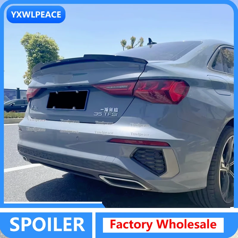 

For Audi A3 Sline S3 RS3 8Y Sedan 2021 2022 2023 ABS Material Unpainted Color Rear Trunk Lip Spoiler Wings Car Accessories