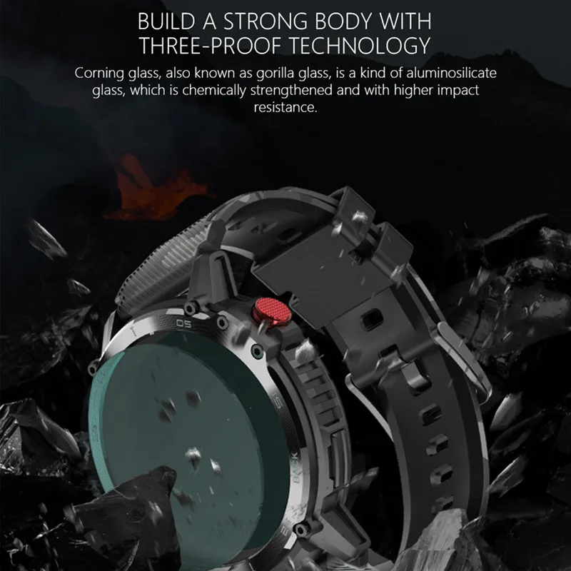 C22 Smartwatch Smart Watch Men Outdoor Tactical 4G ROM IP68 Waterproof Sports Bluetooth Call Ultra Military Soldier Armored