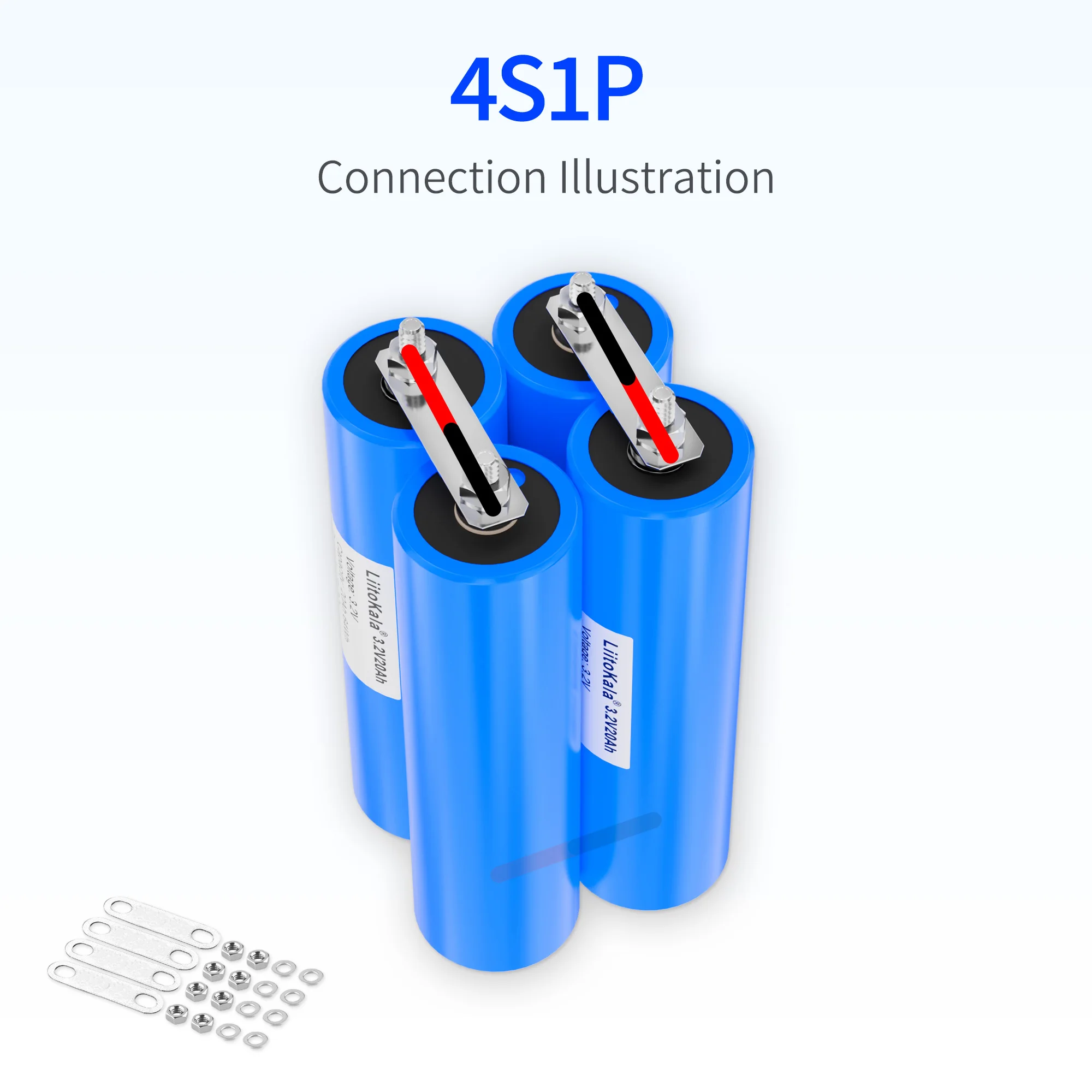 LiitoKala 3,2V 20Ah 4000 Zyklen LiFePO4 Batterie 3C 3,2V Zellen DIY 12V 4S 24V 48V E-Bike Elektroroller