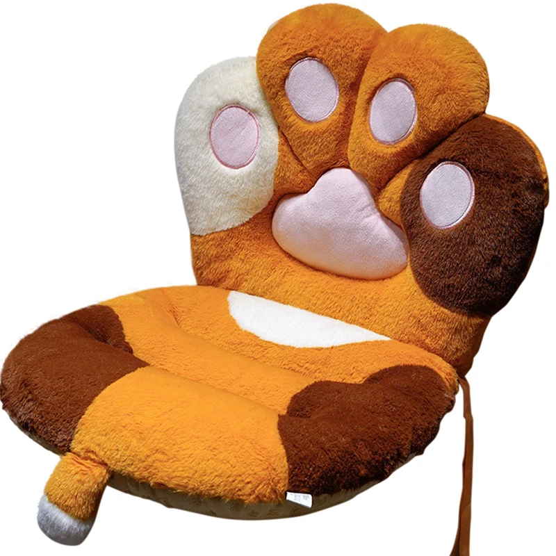 Plush Pillowcase Seat Cushions Cat Paw Back Fluffy Pillows Plush Chair Cushion Sofa Mat Office Chair Seat Pillow Back Cushion