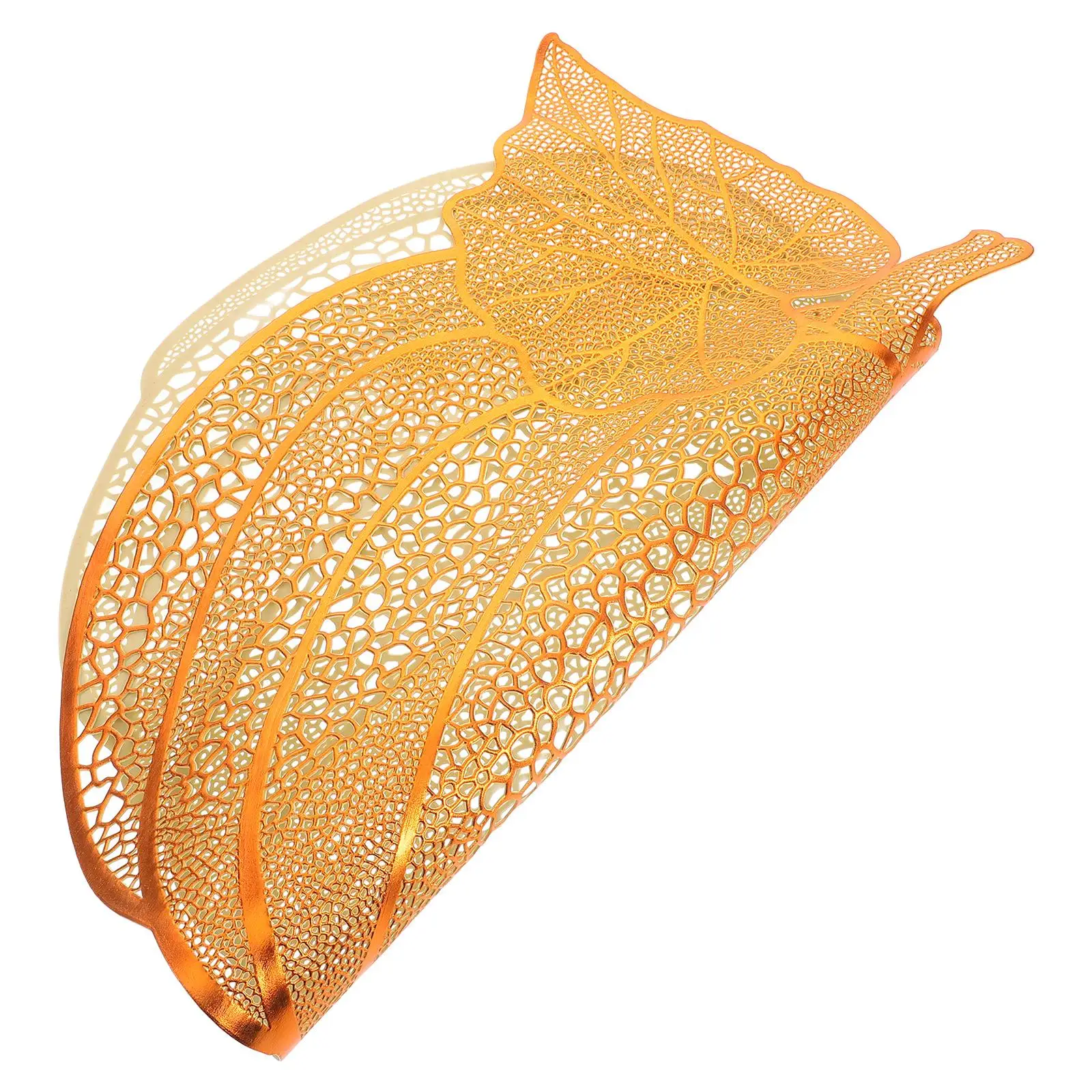 

Waterproof Oilproof Placemat PVC Cup Holder Coasters Artificial Orange Faux Pumpkins Decor Round Washable Mat Place Mats Burlap