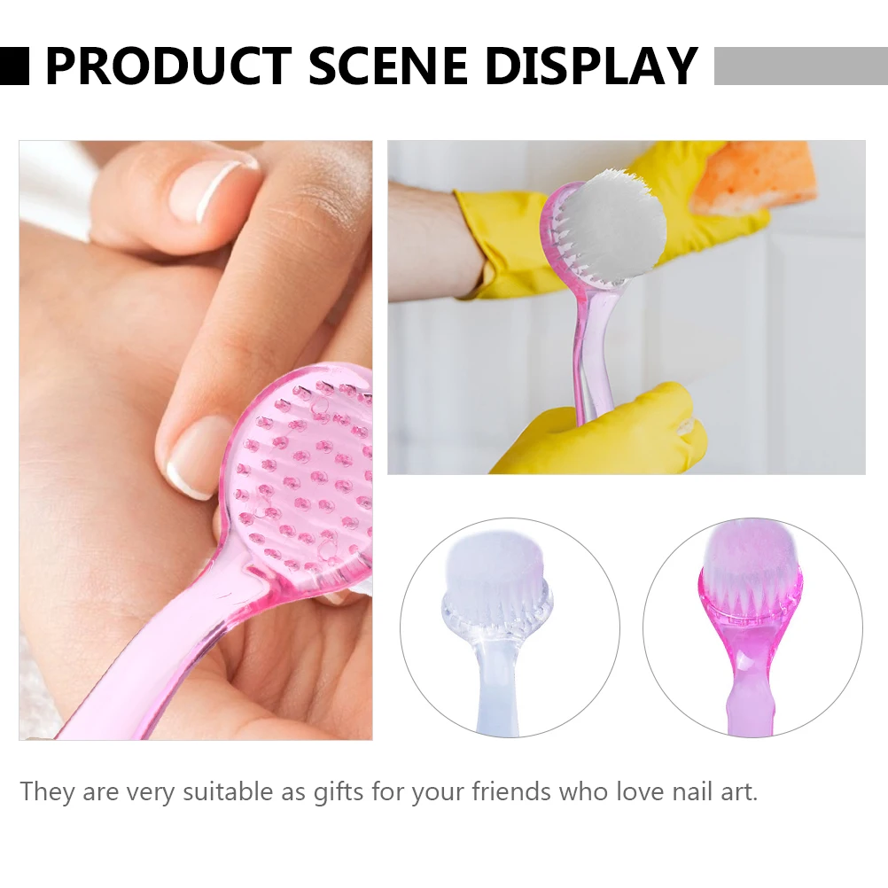 

8pcs 1 Set Fingernail Cleaning Handle Grip Non Slip Long Handle Household Nail Art Tool With Storage Holes Nail Set For Manicure