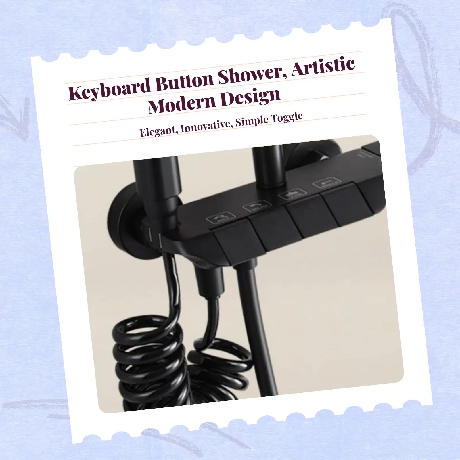 مجموعة صنبور دش الأمطار، نحاس قوي، ضغط عالي، أسود غير لامع، متعدد الوظائف، مثبت على الحائط، ملحقات الحمام